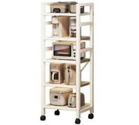 Chariot de Cuisine À roulettes pour Micro-Ondes en Acier Au Carbone Épais Design Coulissant À 3/4/5 Niveaux avec Rangement pour Bureau, Cuisine, Buanderie(55 * 32 * 123cm)