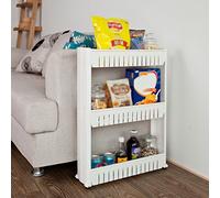 Chariot de Cuisine,ABS Étagère de Rangement Fine, Meuble de Cuisine, Meuble de Rangement à roulettes, Étagère de Cuisine roulante, Etagère pour Cuisine Rangement (54.5*12.5*71cm --trois couches)