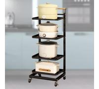 Chariot de cuisine avec 4 planches et 2 paniers pour rangement d'armoire, étagère de cuisine peu encombrante, solution de rangement pour garde-manger