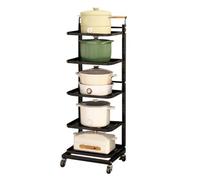 Chariot de cuisine avec 4 planches et 2 paniers pour rangement d'armoire, étagère de cuisine peu encombrante, solution de rangement pour garde-manger