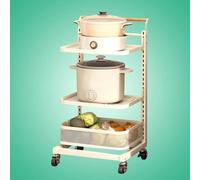 Chariot de cuisine avec 4 planches et 2 paniers pour rangement d'armoire, étagère de cuisine peu encombrante, solution de rangement pour garde-manger