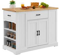 Chariot de cuisine avec armoire de stockage et tiroir - Chariot de service avec étagères - 117x56x91 cm - Polyvalent et pratique pour votre cuisine