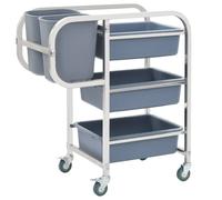 Chariot de Cuisine avec Récipients en Plastique Service Transport vidaXL