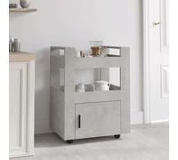 Vidaxl Chariot De Cuisine Gris Béton 60x45x80 Cm Bois D'ingénierie Marron