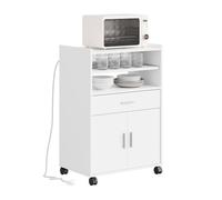 Chariot de cuisine blanc - SoBuy - Station de charge intégrée avec prises USB-A et USB-C