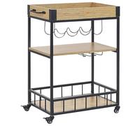 Chariot De Cuisine Bois Clair Et Noir Hullet Multicolore