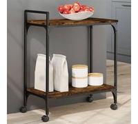 vidaXL Chariot de cuisine chêne fumé 60,5x31x72,5 cm bois d'ingénierie