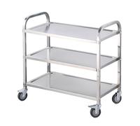 Chariot de Cuisine en Acier Inoxydable Chariot d'utilité de la Restauration de Restauration avec Roues de Verrouillage pour Cuisine, hôtels, Restaurants 3-Layer 95 * 50 * 93cm