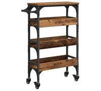 vidaXL – Chariot de cuisine – Bois ancien 53 x 20 x 76 cm – Roulettes, mobile et durable