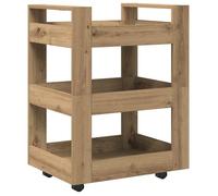 Chariot de cuisine en bois - vidaXL - 60x45x80 cm - Chêne artisanal - Bois d'ingénierie - Moderne - Roulettes