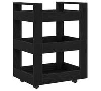Chariot de cuisine en bois - vidaXL - 60x45x80 cm - Chêne Noir - Bois d'ingénierie - Rangement sur roues - Style moderne