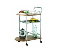Chariot de cuisine en tube d'acier Coloris Alu-hetre, L65 x P35 x H83 --