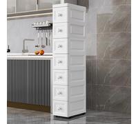 Chariot de cuisine fin à roulettes - Étagère étroite peu encombrante pour les petits espaces - Solution de rangement polyvalente pour salle de bain et salon - Facile à déplacer et à nizer