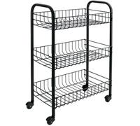 Chariot de cuisine - Metaltex - Siena - 3 paniers - Noir - Compact et mobile