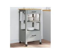 vidaXL Chariot de cuisine MONZA – 48×40×90 cm – Bois massif de pin