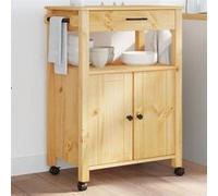 Chariot de cuisine MONZA 60x40x90 cm bois massif de pin cire de miel G