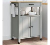 vidaXL Chariot de cuisine Monza 60x40x90 cm bois massif de pin Marron
