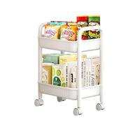 Chariot de cuisine multifonction à 2 niveaux - Petit utilitaire de rangement à roulettes - Imperméable avec poignée ergonomique