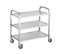 Chariot de Cuisine Robuste Extra Large en Acier Inoxydable à 3 Niveaux, Chariot Utilitaire Mobile Commercial Multifonctionnel pour Salon, Atelier médical 3-Layer 95 * 50 * 93cm
