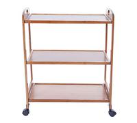 Chariot de Cuisine Roulant, Support de Micro-Ondes, Chariot de Cuisine avec 4 Roues, Chariot de Cuisine Mobile à 3 Niveaux, Chariot de Cuisine en Bois, Support de Rangement