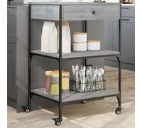 vidaXL Chariot de Cuisine Sonoma Gris 60x48x89,5 cm Bois d'ingénierie