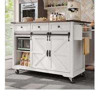 Chariot de Cuisine sur Roulettes,2 Portes 3 Tiroirs,Chariot de Service avec Plan de Travail Extensible,Porte-Serviettes,140x45x94cm