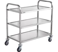 Chariot de cuisine VEVOR, 3 niveaux, Chariot de laboratoire avec capacité de 204,1 kg, Chariot de service en acier inoxydable Chariot de débarrassage, Chariot de transport Chariot de rangement sur rou