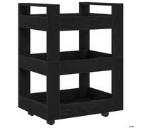 Chariot de cuisine - vidaXL - caisson cuisine - bois d'ingénierie - chêne noir - 60 x 45 x 80 cm{hmo69m}