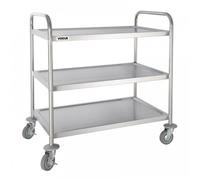 Chariot de débarrassage - OLYMPIA - Grand - Inox - 128 kg - 4 roues pivotantes (2 freins)