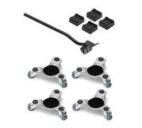 VEVOR Chariot de déménagement 4 pièces – 3 roues pivotantes, 200 kg, acier au carbone