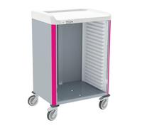 Chariot de distribution de médicaments NEOP Basic 600 x 400 - Hauteur 100 cm - Rose