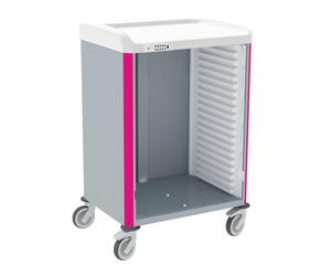 Chariot de distribution de médicaments NEOP Basic 600 x 400 - Hauteur 100 cm - Rose