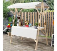 Chariot de distribution extérieur portable avec auvent - Kiosque de concession pliable pour stands de nourriture et événements, installation facile et design compact