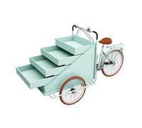 Chariot de distribution mobile pour tricycle | Chariot de crème glacée pour kiosque alimentaire | Support pour collations et boissons | Camion de rue portable pour événements en plein air