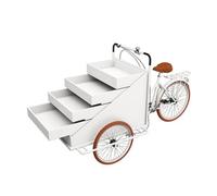 Chariot de distribution mobile pour tricycle - Chariot de nourriture pour crème glacée, collation et boissons, café, camion de rue portable pour festivals et événements