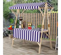 Chariot de distribution pliable avec auvent - Cabine alimentaire portable pour marchés et événements en plein air