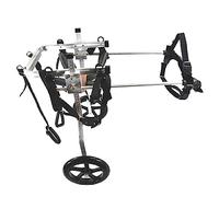 Chariot de fauteuil roulant pour chien en aluminium, outils de support de roulement de roue robustes pour chiens de taille moyenne/grande, pattes postérieures handicapées, attelles de jambe