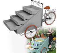 Chariot de fleurs - Chariot de vente au détail à 3 roues, vélo cargo pour le shopping et la nourriture, design de marche inversée, chariot de travail gris pour événements en plein air
