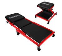 Chariot de garagiste et siège de mécanicien - Chariot de visite mécanicien pliable - 2en1 planche et siège - 6 roues pivotantes