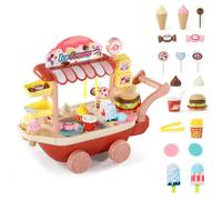 Chariot de glace jouet enfant - Onwind - avec accessoires jeu de role éducatif marchand de glace fille et garçon ABS interieur