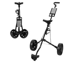 Chariot de golf à 2 roues, chariot de golf portable avec roues en polypropylène résistant à l'usure, support en T, tableau de score et support de balles, chariot de golf tout-terrain pour un transport