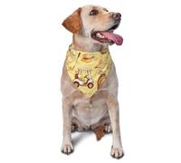 Chariot de golf en forme de balle de golf - Bandana à enfiler pour chien, bavoirs triangulaires - Accessoires de vacances pour animaux de compagnie - Réglable, léger, séchage rapide (jaune)
