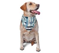 Chariot de golf en forme de balle de golf - Bandana à enfiler pour chien, bavoirs triangulaires - Accessoires de vacances pour animaux de compagnie - Réglable, léger, séchage rapide (bleu-vert)