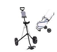 Chariot de golf pliable - Chariot de golf pliable à 2 roues en fer - Accessoires de sports de plein air légers et portables, fixation de support d'affichage léger, pour asphalte