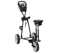 Chariot de golf Vidaxl Trolley de Golf avec Siège Noir et Blanc 100 x 60 x 130 cm Fer