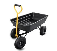 Chariot De Jardin 75L Avec Bac Basculant Capacité 180 KG Remorque À Main
