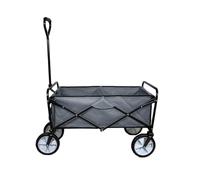 Chariot de Jardin à 4 Roues Gris Pliable Brouette Utilité Chariot de Transport Jardin - 98 x 53 x 116 cm - Capacité 70 KG - Imperméable [Paire de Gants Gratuite]