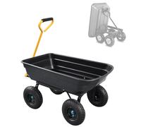 Chariot De Jardin À Bac Basculant Avec 4 Roues Pneumatiques Max 180 KG