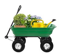 Chariot de jardin à Benne basculante Charge 200kg 75L - Chariot de Transport 4 grandes roues pour Bûches de Bois, Terre, Mobilier de Jardin & Plage KZ