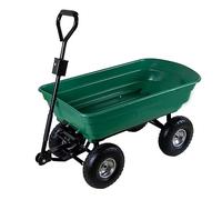 Chariot de Jardin avec Fonction basculante 75l Cuve en Plastique Charge Max. 300 kg | Essieu de Direction, Pneus à air sur Jante en Acier, Poignée Amovible - Chariot de Transport, Chariot basculante